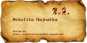 Nikolits Hajnalka névjegykártya